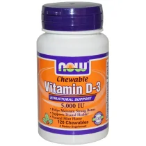 NOW Foods Vitamin D3 - 5000IU - 120 chewables (kapsułki do żucia)