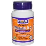 NOW Foods Vitamin D3 - 5000IU - 120 chewables (kapsułki do żucia)
