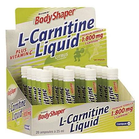 Weider L-Carnitine Liquid 1800mg- 20 ampx25ml