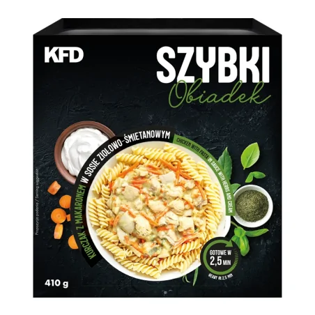 KFD Szybki Obiadek - Kurczak z makaronem w sosie z ziołami i śmietanką - 410 g