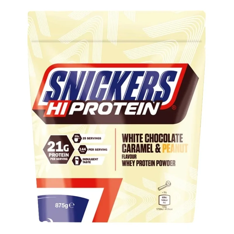 SNICKERS Hi-Protein Whey Protein 875g - White chocolate caramel & peanut