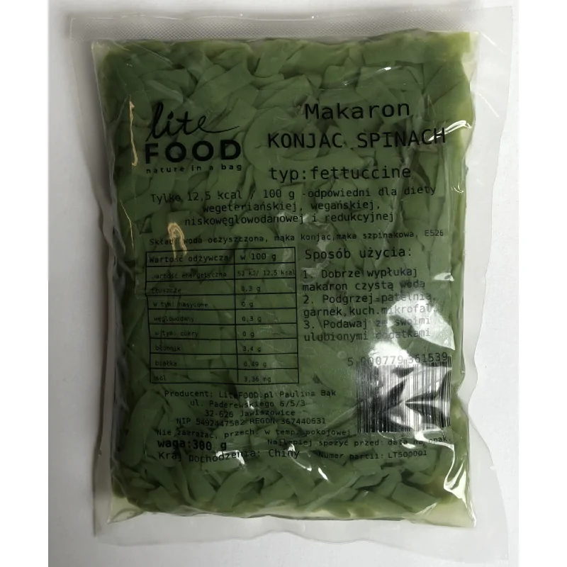 LiteFood Makaron Konjac Spinach Fettuccine 300 g