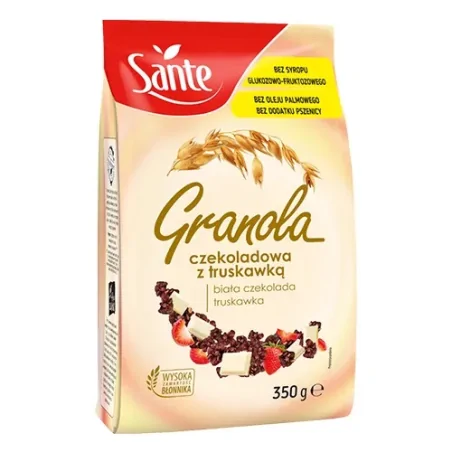 Sante Granola 350g - Z białą czekoladą i truskawkami