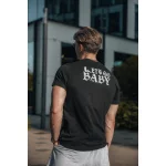 Maślana - Koszulka "LET'S GO BABY" - różowy napis