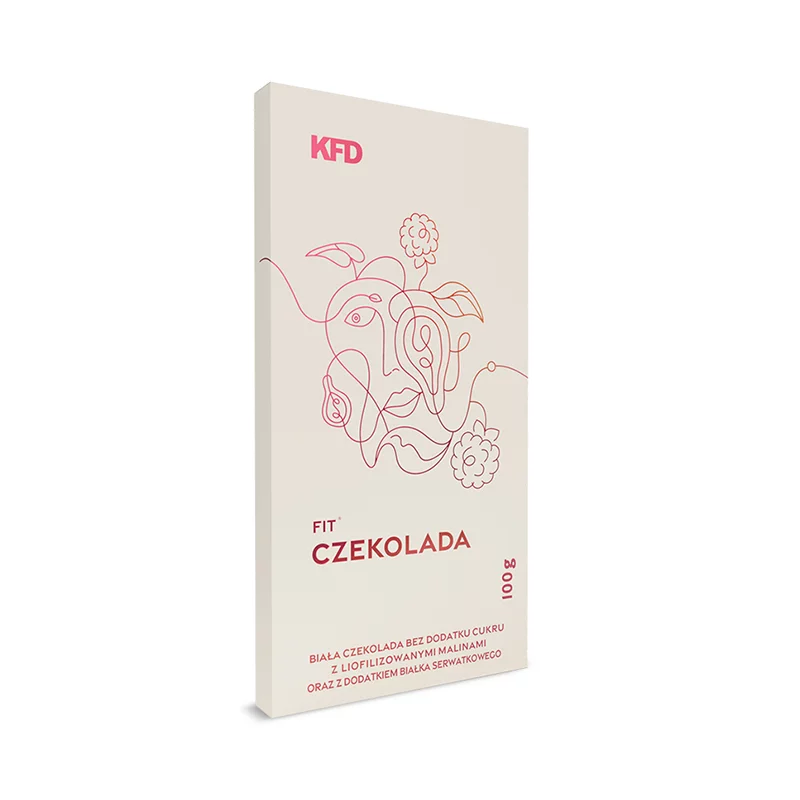 KFD Fit Biała Czekolada z malinami - 100 g