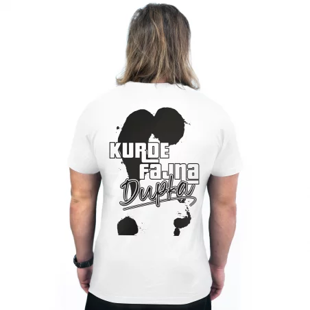 Fake Fizjo - koszulka biała - Kurde Fajna Dupka 2.0 - czarny nadruk