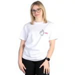 Werka Sportsmenka - koszulka biała - BRZOSKWINIA