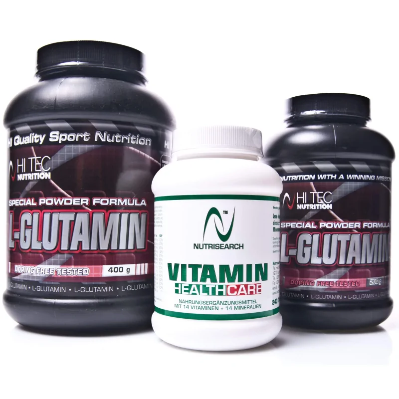 Hi Tec - L-glutamin 600g + HI-TEC NUTRISEARCH Vitamin 240 kaps o wartości 69 zł za FREE