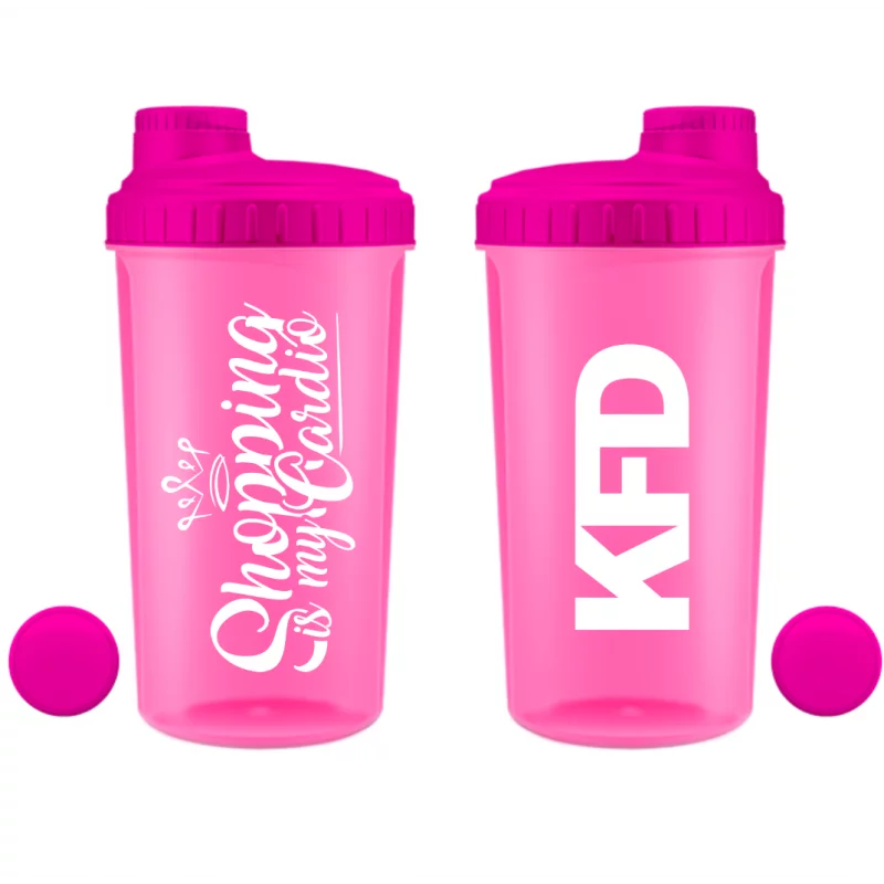 KFD Shaker 700ml, różowy - Shopping is my cardio