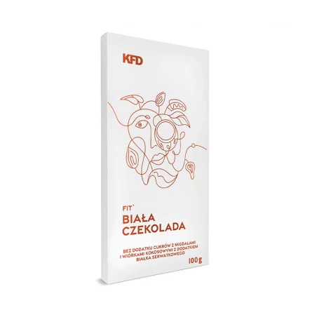 KFD Fit Biała Czekolada z migdałami i wiórkami kokosowymi - 100 g