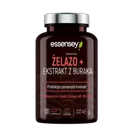 Essensey Żelazo + Ekstrakt z buraka - 90 kaps.