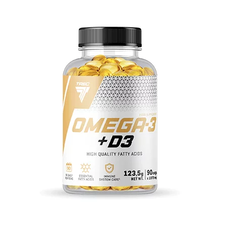 TREC Vitality Omega-3 + D3 - 90 kaps.