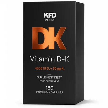 KFD Ultra Vitamin D+K - 180 kaps. olejowych (Witamina D3 4000 IU + K2-Menachinon 7)