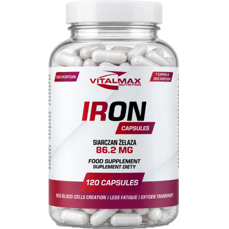 Vitalmax Iron (siarczan żelaza) - 120 kaps.
