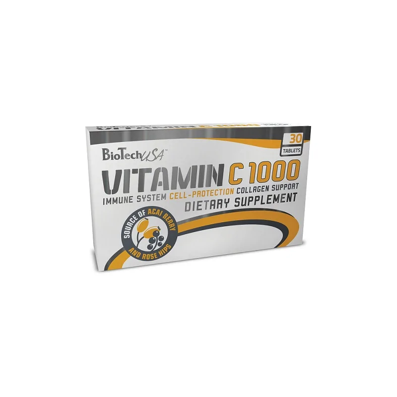 Bio Tech USA Vitamin C 1000mg + Rose Hips + Acai - 30 tabl.