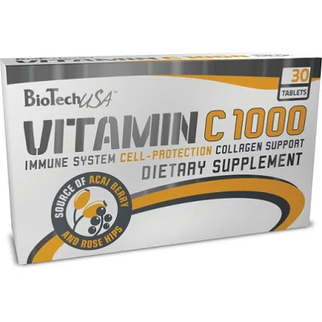 Bio Tech USA Vitamin C 1000mg + Rose Hips + Acai - 30 tabl.