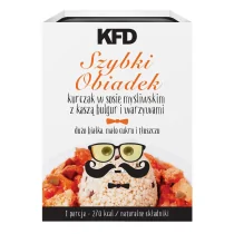 KFD Szybki obiadek - kurczak w sosie myśliwskim z kaszą bulgur i warzywami - 300 g