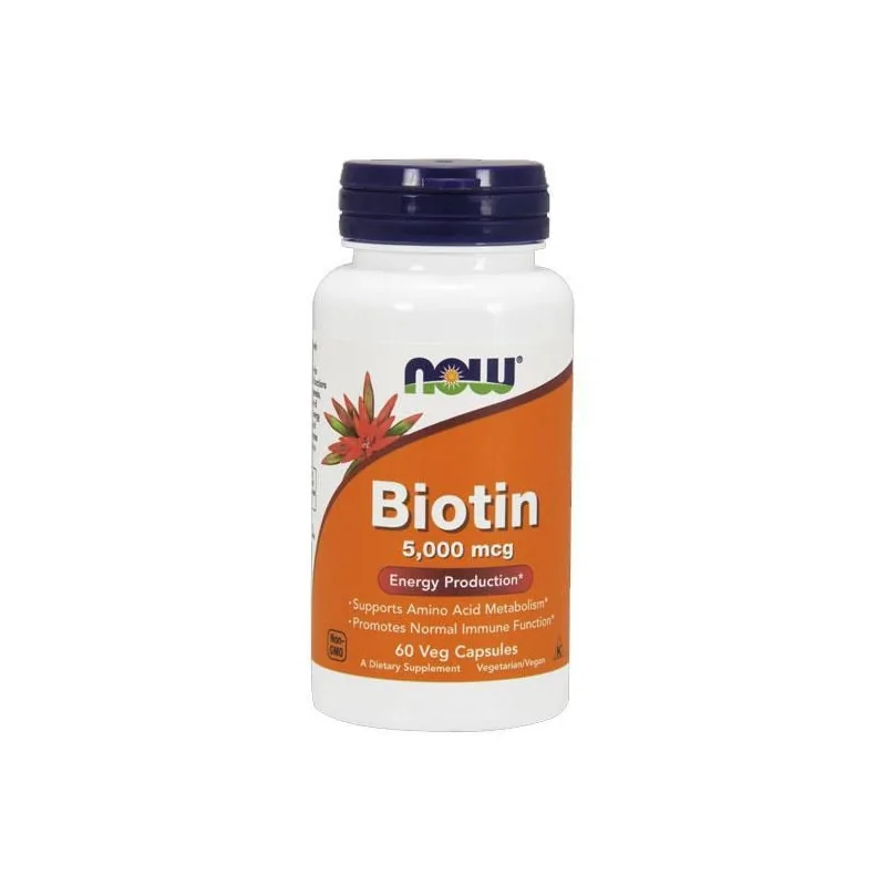 Now Foods Biotin 5000mcg - 60 kaps.