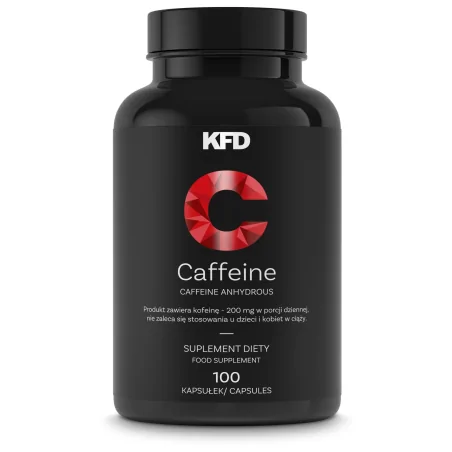 KFD Caffeine - 100 kapsułek (Kofeina bezwodna - 200 mg w 1 kapsułce)